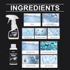 Ingredients for a headlight restoration kit showing various chemical and glass components