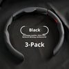 Black 3-pack of PU/Nappa Leather Ultra-Thin Moisture-Wicking Antibacterial steering wheel covers
