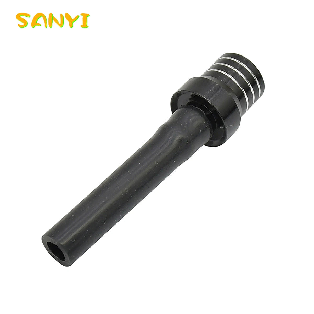 Black universal motorcycle fuel vent breather hose with ribbed end