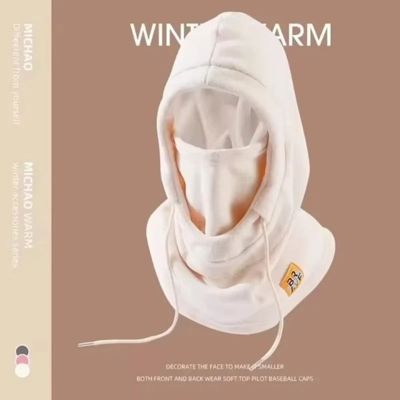 Balaclava y bufanda para el cuello a prueba de viento blanca para el invierno