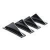 Black ABS plastic universal rear bumper spoiler lip kit shown from a slight angle.