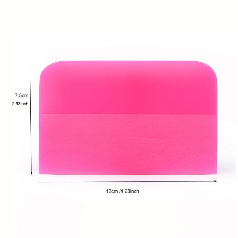 A pink anti-scratch PPF squeegee tool with dimensions 7.5cm by 12cm.