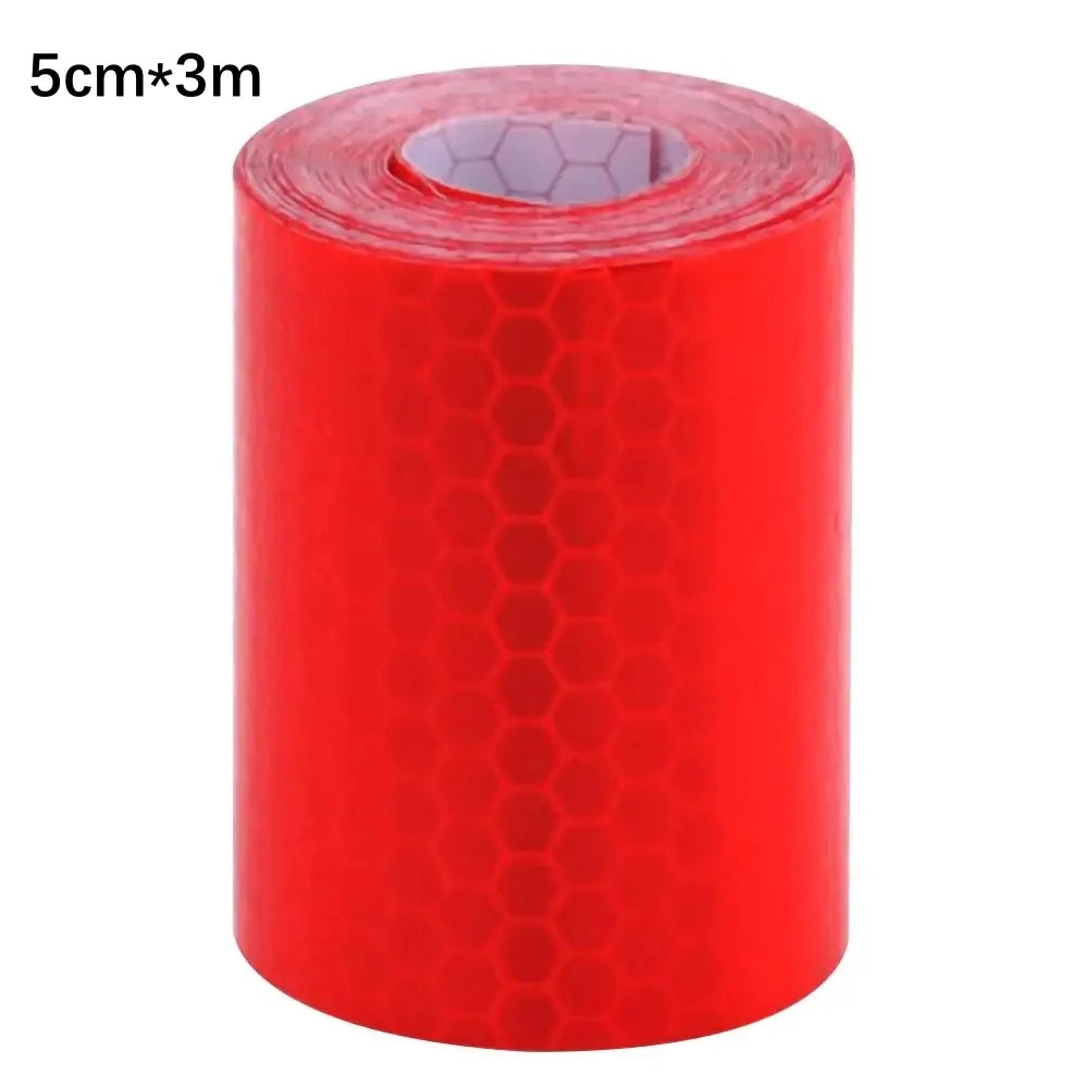 Roll of red high-visibility reflective tape measuring 5cm by 3 meters