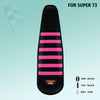 Black ribbed gripper seat cover with pink stripes for Super 73