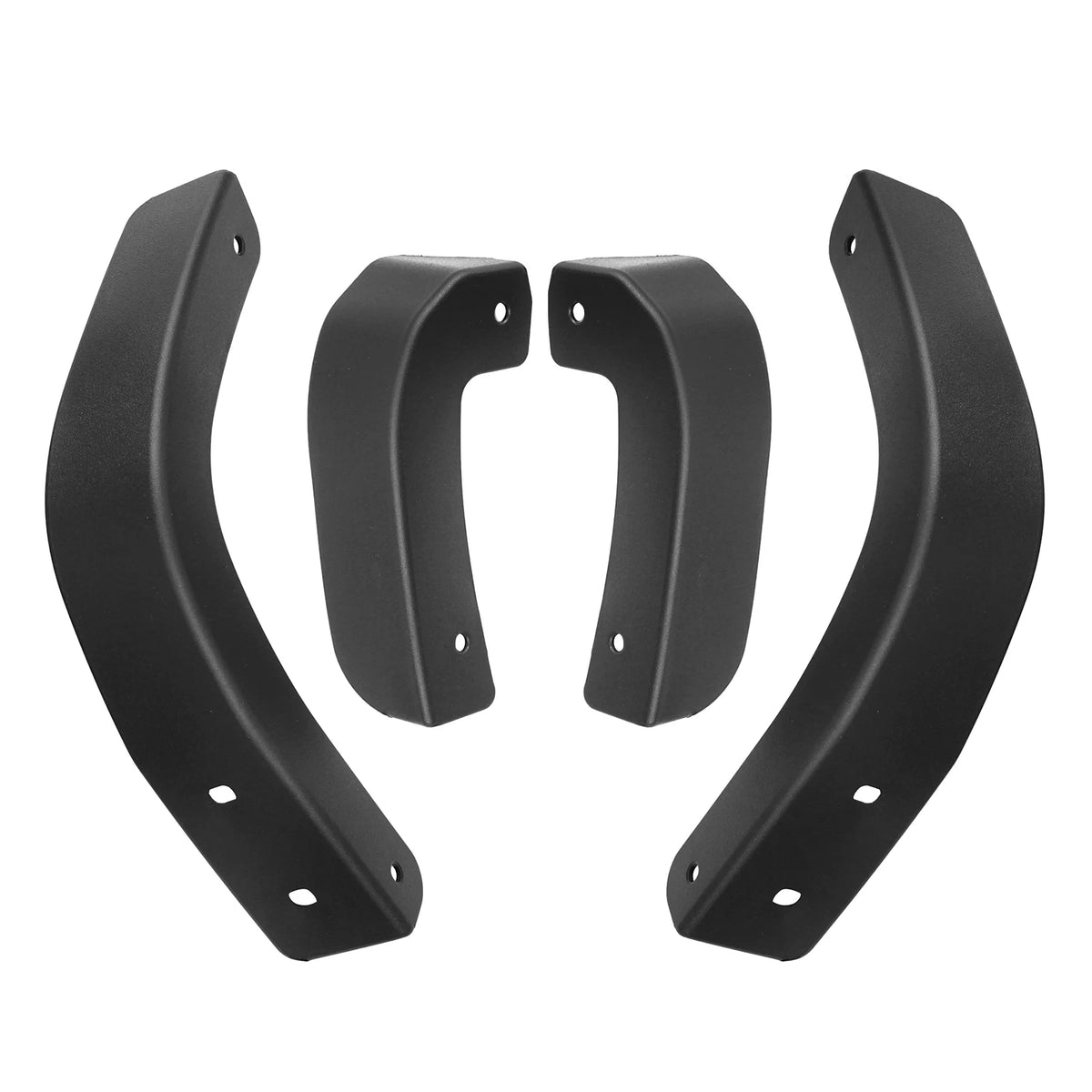 A pair of black mud flaps for a Chevrolet Silverado 1500 truck.