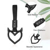 Black holographic heart car handle accessory featuring a solid material design for firm installation and beautiful appearance