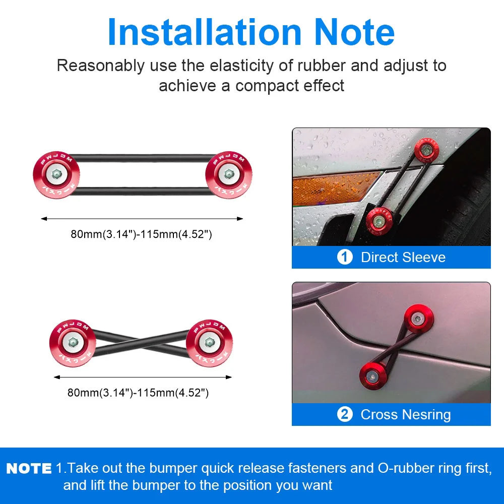 Installation note showing two methods, direct sleeve and cross nesring, for using rubber elasticity on billet aluminum quick 