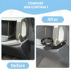 Comparison of a Ford Bronco A-Pillar handle cup holder before and after installation.