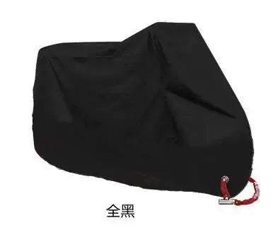 Black motorcycle cover designed with waterproof and UV protection.