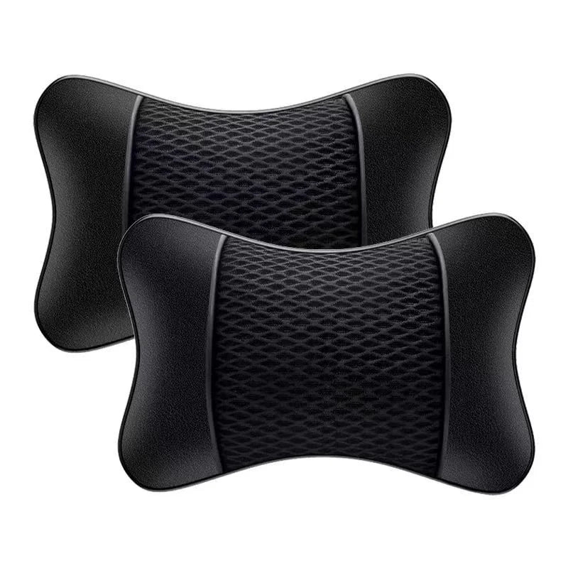 Black universal car headrest pillow designed for neck comfort.