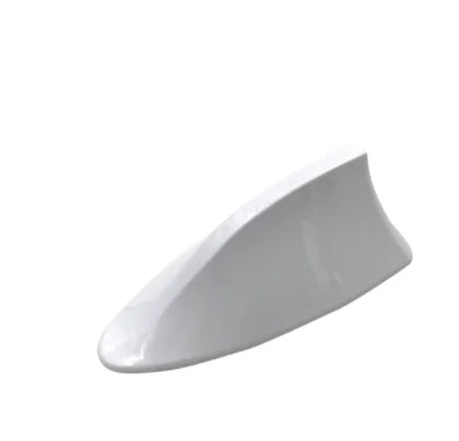 White universal car shark fin antenna cover.