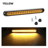 A yellow heavy duty truck and trailer light bar with multiple LED bulbs and mounting screws.