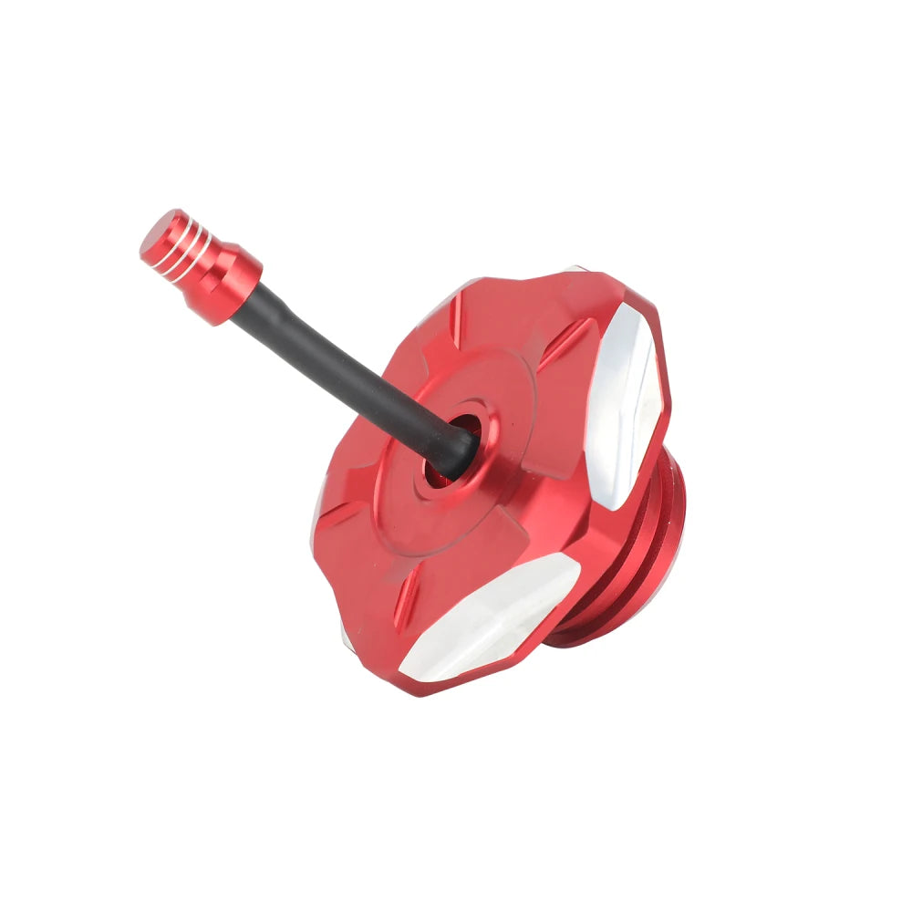 Red aluminum fuel tank cap cover for Honda CRF 110/125 motorcycle.