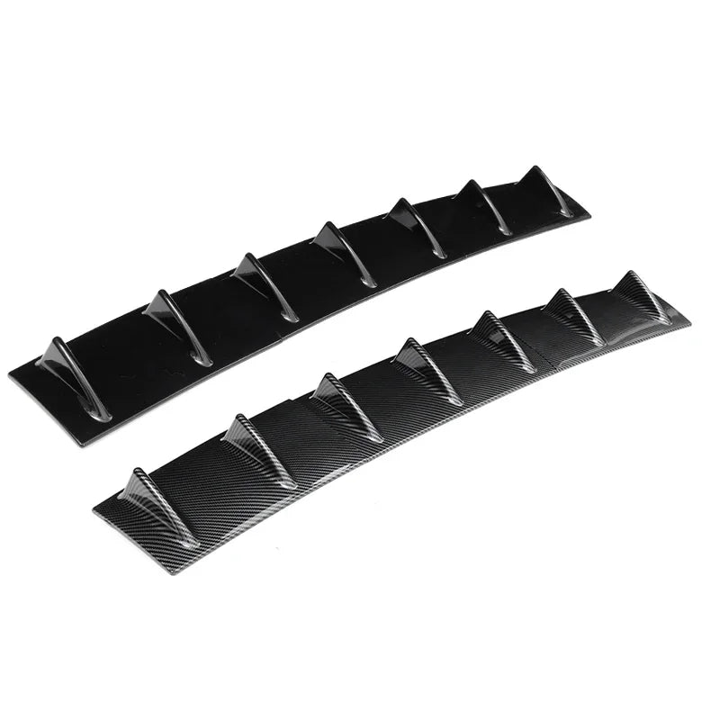 Gloss black universal 3-piece rear bumper lip diffuser for vehicle