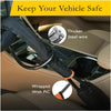 A close-up of a vehicle steering wheel lock featuring thicker steel wire wrapped with PIC for anti-theft protection.