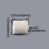 A white, cylindrical polishing wheel with a 1.57 inch length and a 1/4 inch shank.