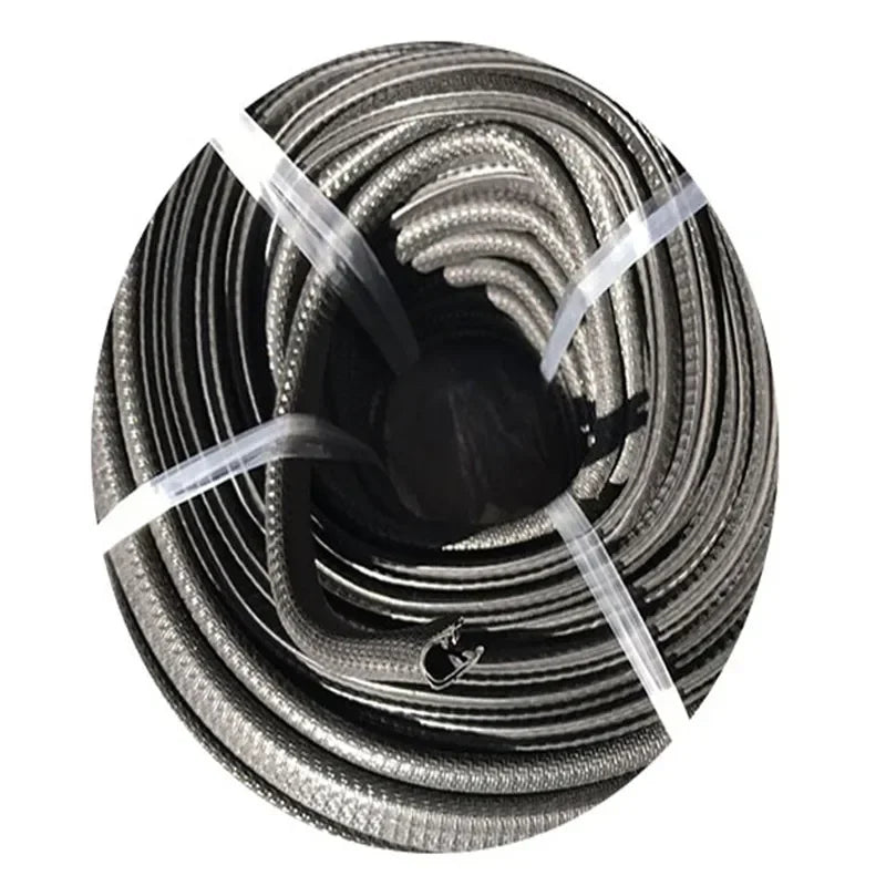 A coil of black rubber edge seal trim for vehicle doors and windows.