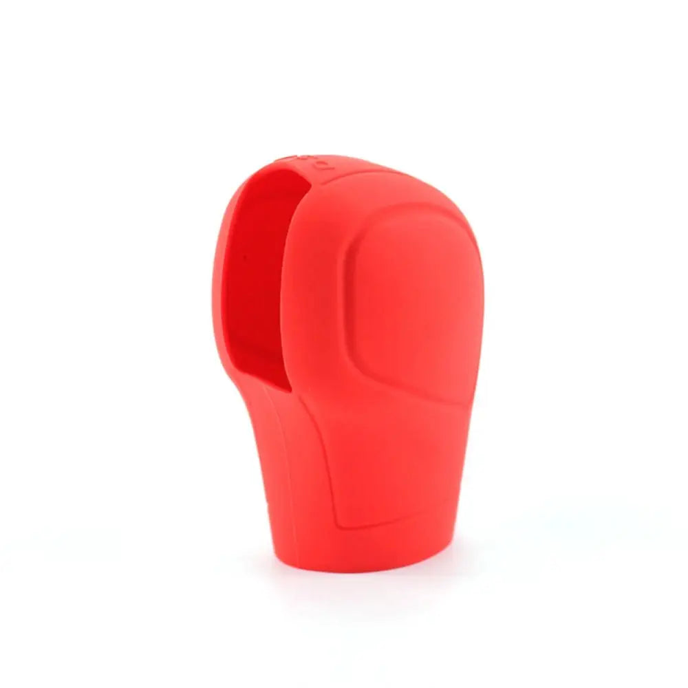 Tapa de palanca de cambios de silicona roja para interior de coche.