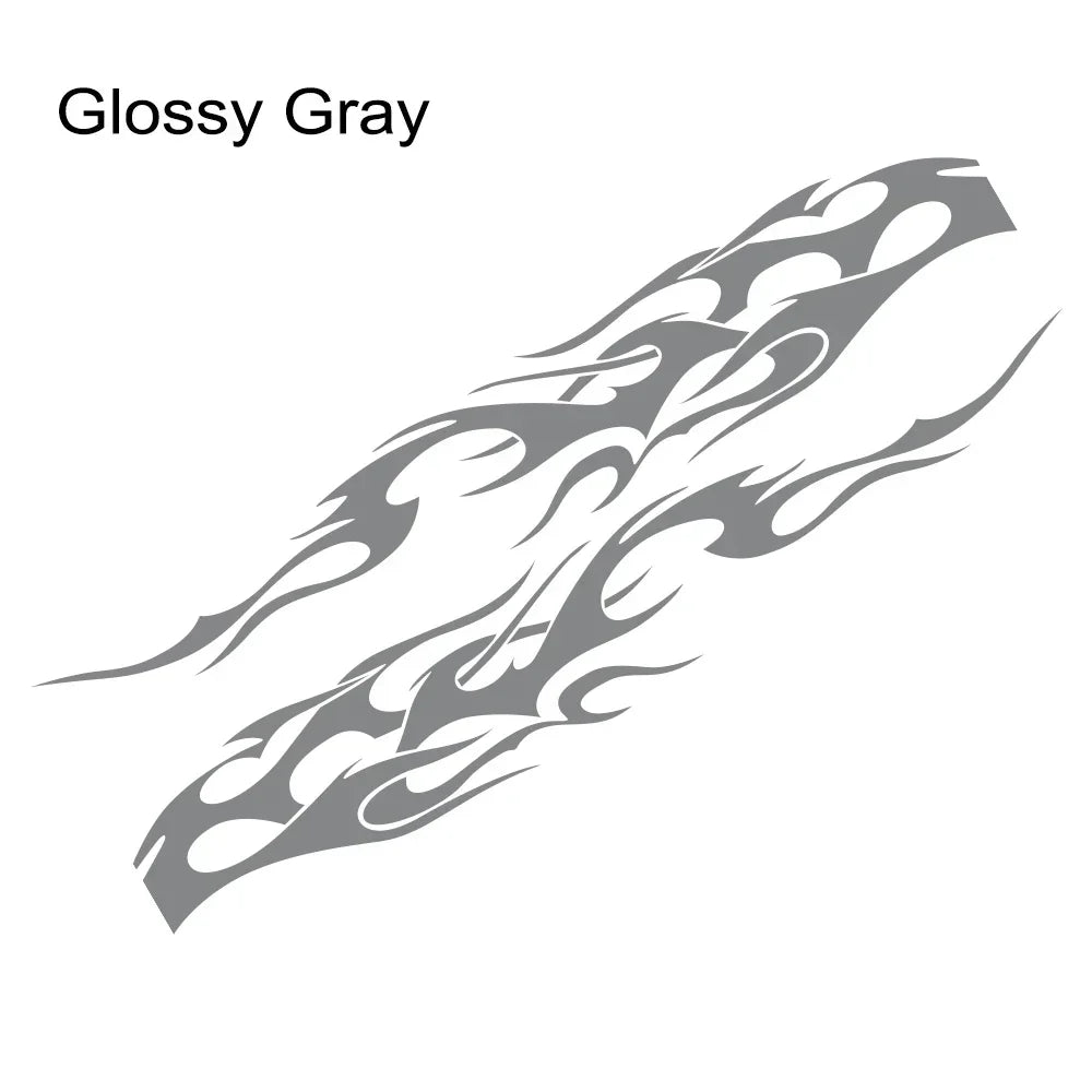 Glossy gray swirling flame design for racing decals