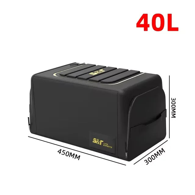 Boîte de rangement universelle noire pour coffre de voiture, capacité 40L