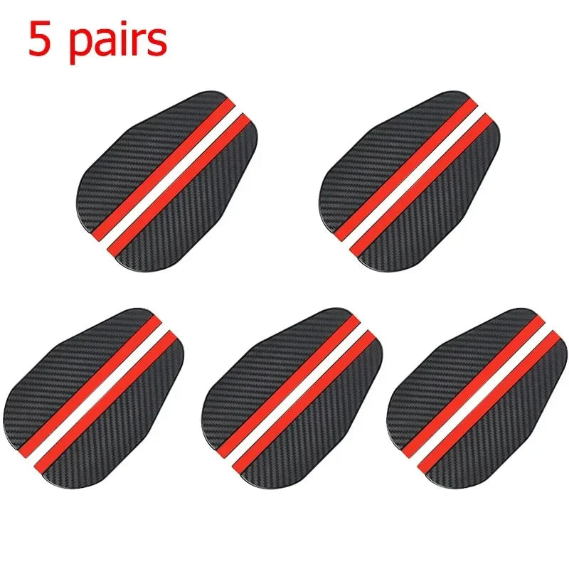 Five pairs of carbon fiber car rain visors designed for a rearview mirror.