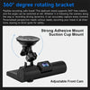 A black adjustable front dashcam mount with a suction cup for 360 degree rotating recording.