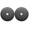 Two round, black windshield debris protector sleeves.