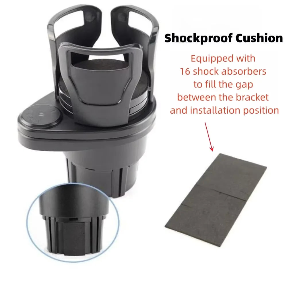 A black shockproof cushion with 16 shock absorbers designed to fill the gap between a bracket and installation position.