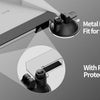 A close-up view of a metal bar fitting for the slot of a Starlink Mini, with a rubber sticker applied to protect the surface.