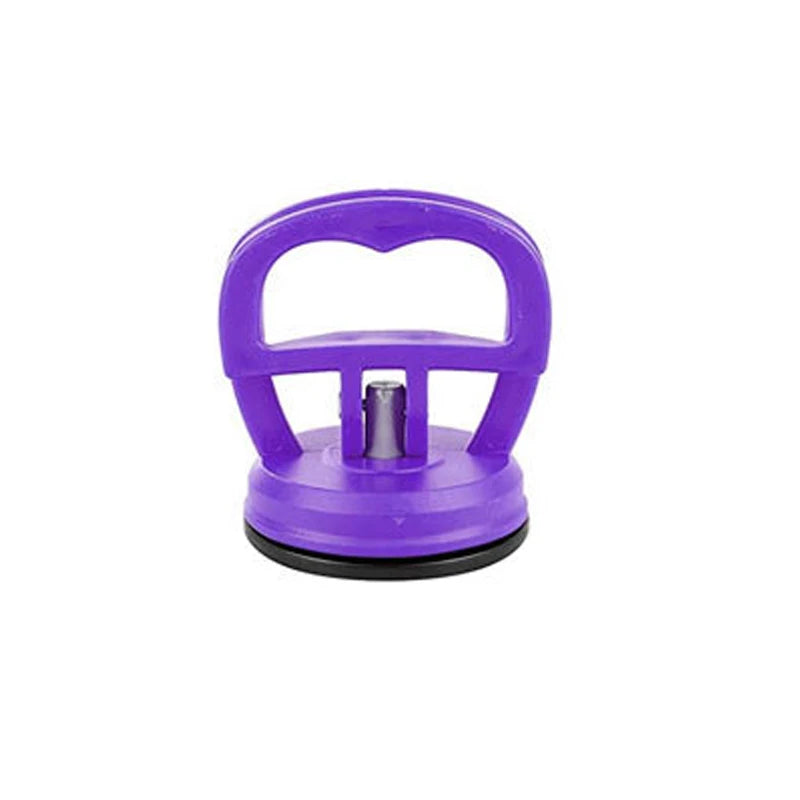 Purple car dent remover puller with a handle and suction cup base