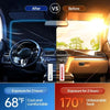 Comparison of a car interior before and after using a retractable sunshade for heat protection