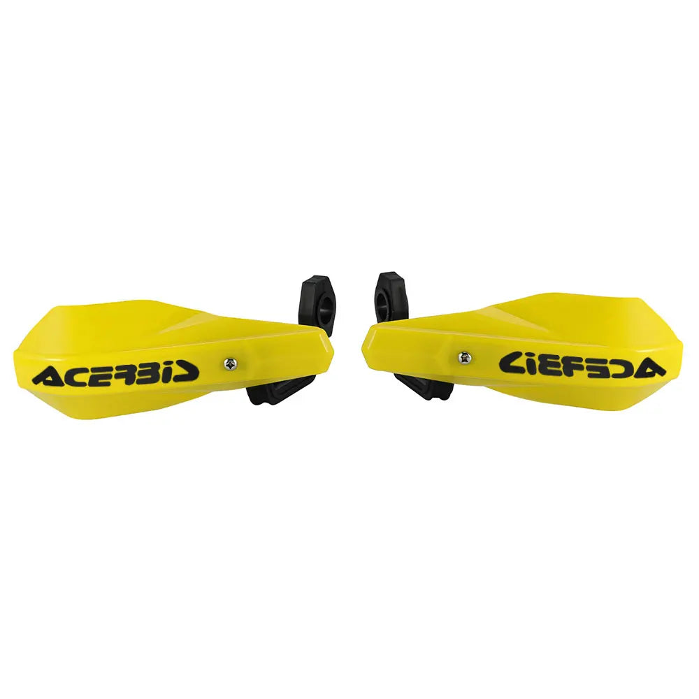 Kits de protection de guidon pour moto Acerbi et Ciefda jaunes.