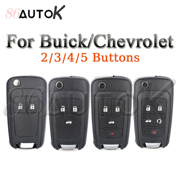 Set of five universal car key shell covers for Buick/Chevrolet vehicles