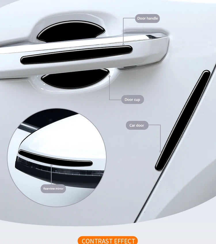 Close-up view of a white car door featuring various interior components like the door handle, door cup, and rearview mirror.