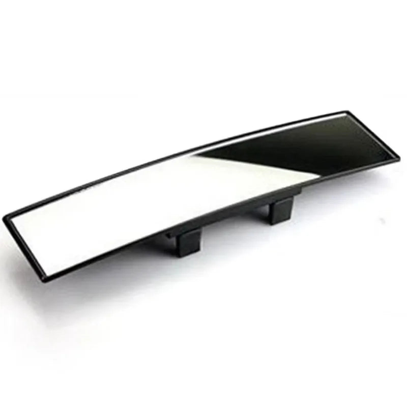 Black clip-on wide angle rear view mirror for SUVs and trucks
