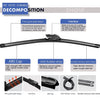 A complete wiper blade set featuring an ABS cap, interface, AAA rubber strips, and a double memory steel sheet for vehicle us