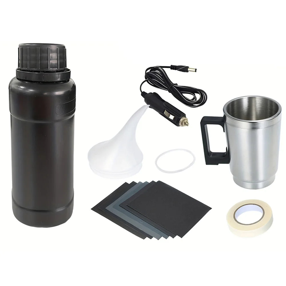 Professionelles Scheinwerfer-Restaurierungskit inklusive Pumpe, Draht, Linsen und Polierpads