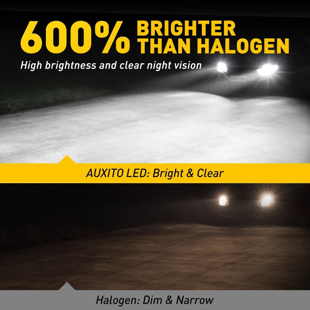 Vergleich: Helles LED-Licht neben schwächerem Halogenlicht.