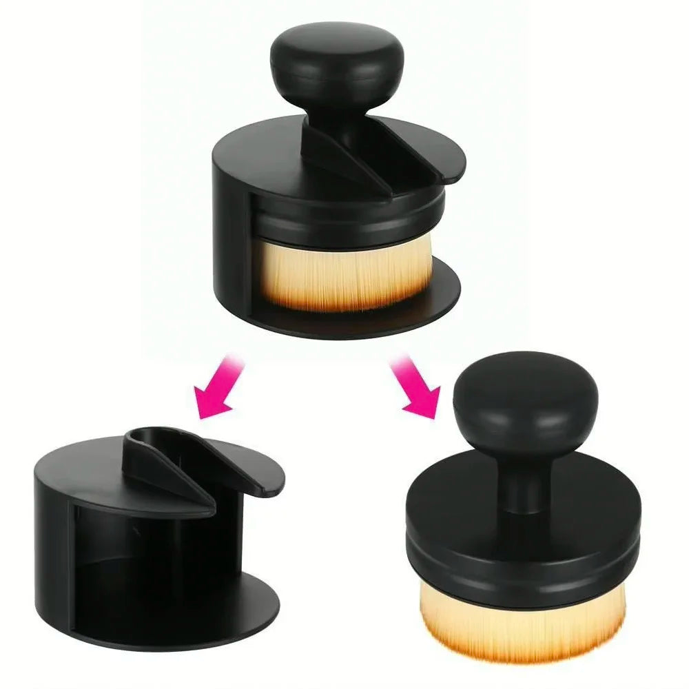 Un set de brosses de detailing automobile professionnelles noir et or, incluant une brosse ronde et une brosse plate.