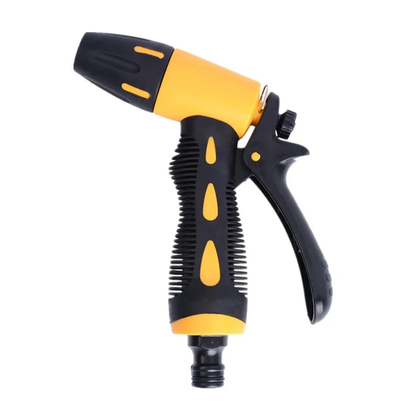 A yellow and black high-pressure adjustable water gun for cleaning and watering.