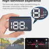 A hand holds a W2 GPS head-up display showing 188 MPH and KM/H, with examples of its clarity on a road.