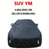Black universal all-weather car cover for SUV YM vehicle