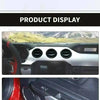 A set of carbon fiber interior decorations for a Mustang, including trim pieces and accents.