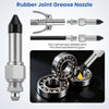 A set of rubber joint grease gun nozzles, including a main needle and various adapters for oil guns.
