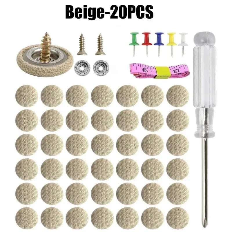20 pieces of beige car roof interior trim clips and fasteners with screw caps