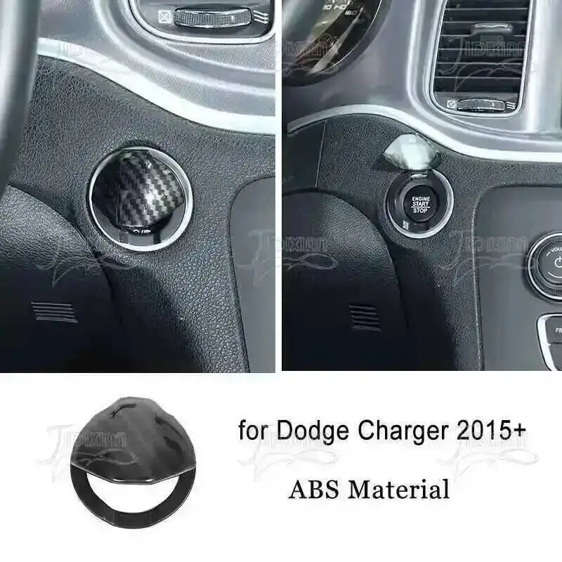 Carbon fiber trim piece for Dodge Charger interior, made of ABS material.