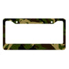 A license plate cover featuring a camouflage pattern.