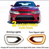 Charger SRT Scat Pack style front upper grille white amber LED driving and turn signal lights