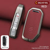 A red single key shell fob cover for a Kia vehicle, shown alongside the original 5-button key.