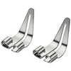 A silver precision plastic welding and repair tool with a curved, elongated design.